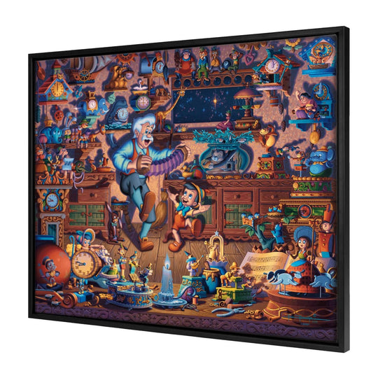 Pinocchio Dreams Come True – 30" x 37" Canvas Wall Murals (Onyx Black Frame)