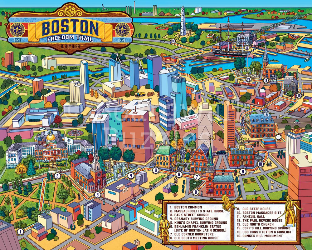 Boston Freedom Trail - 1000 Piece