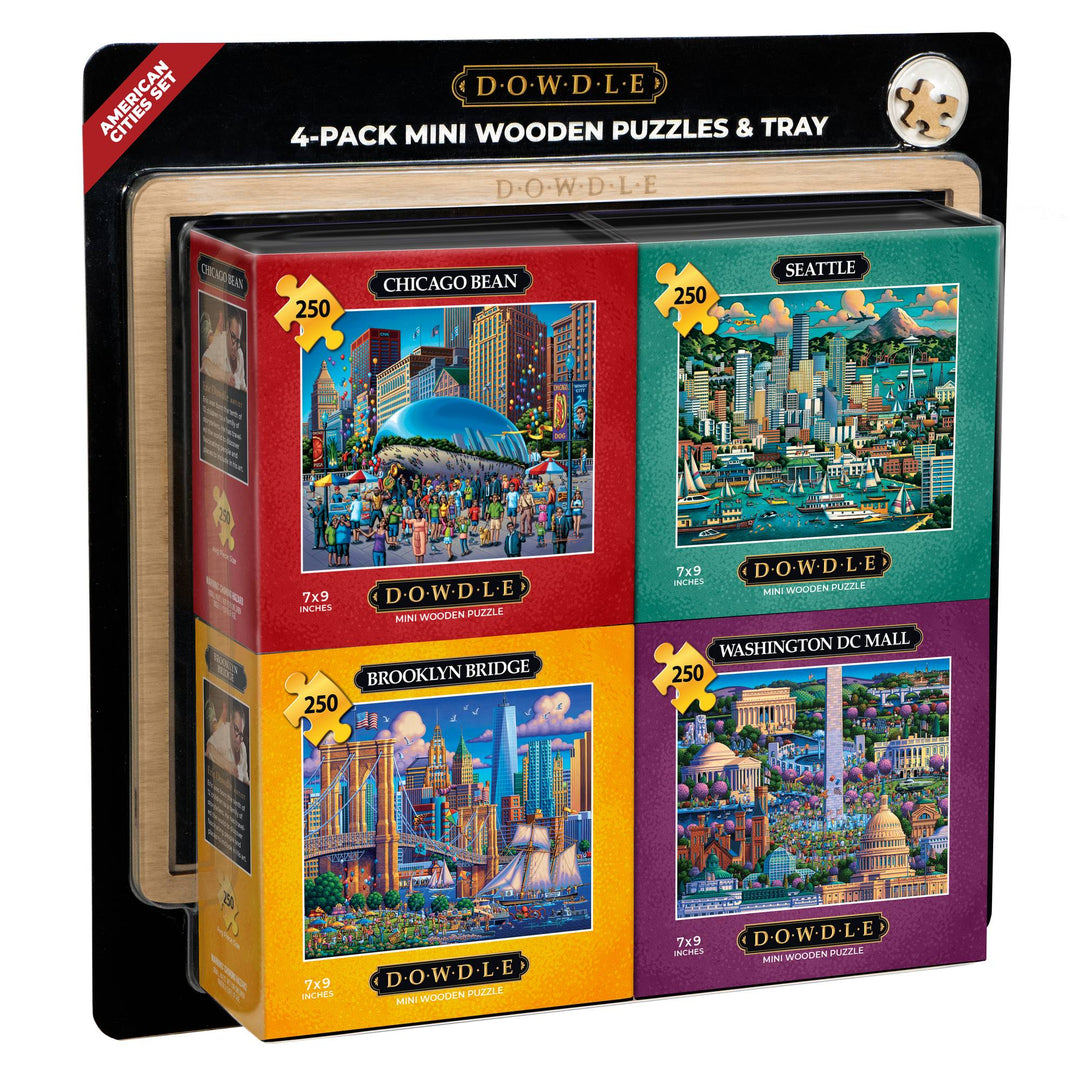 American Cities - 4-Pack Mini Puzzles