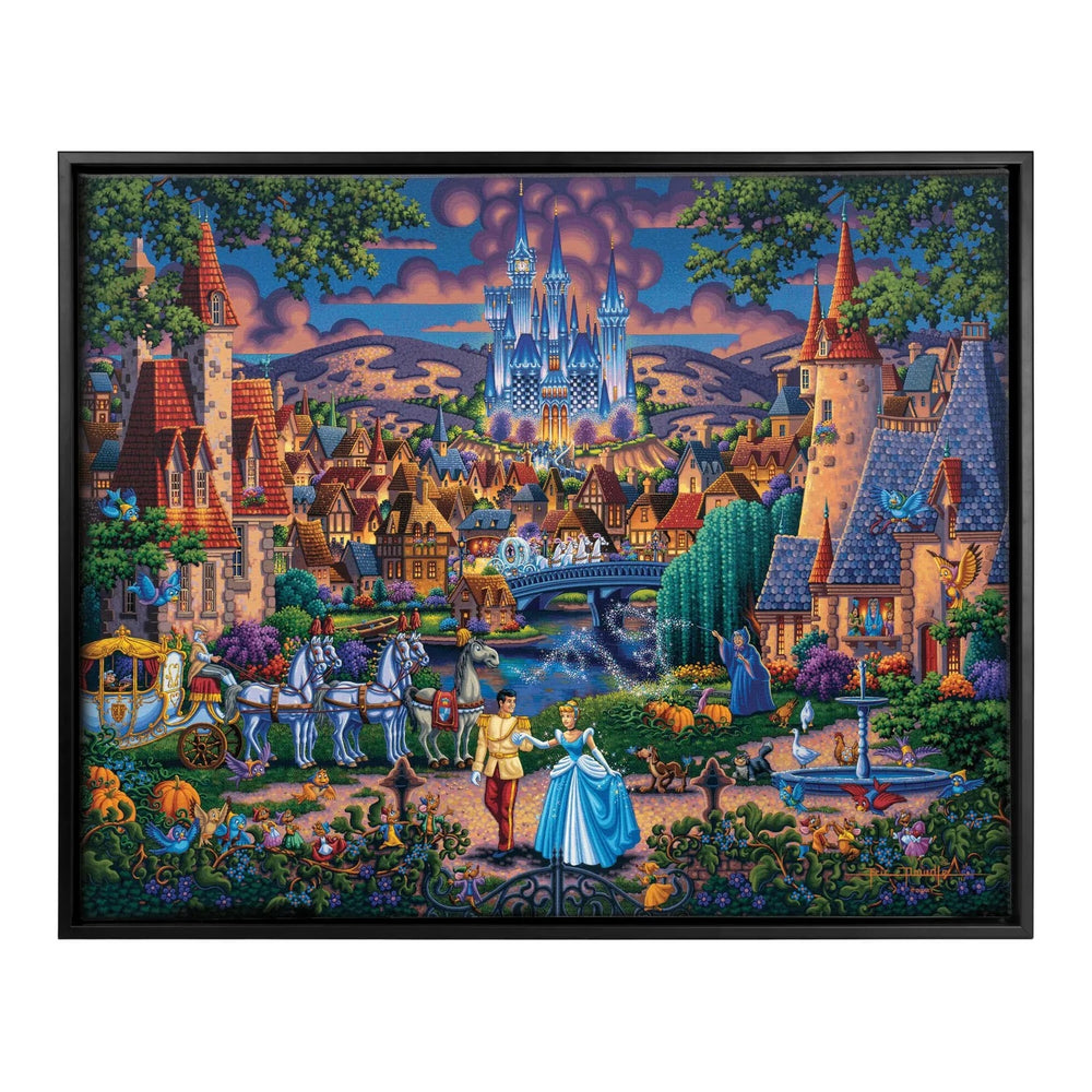 Cinderella's Enchanted Evening – 30" x 37" Canvas Wall Murals (Onyx Black Frame)