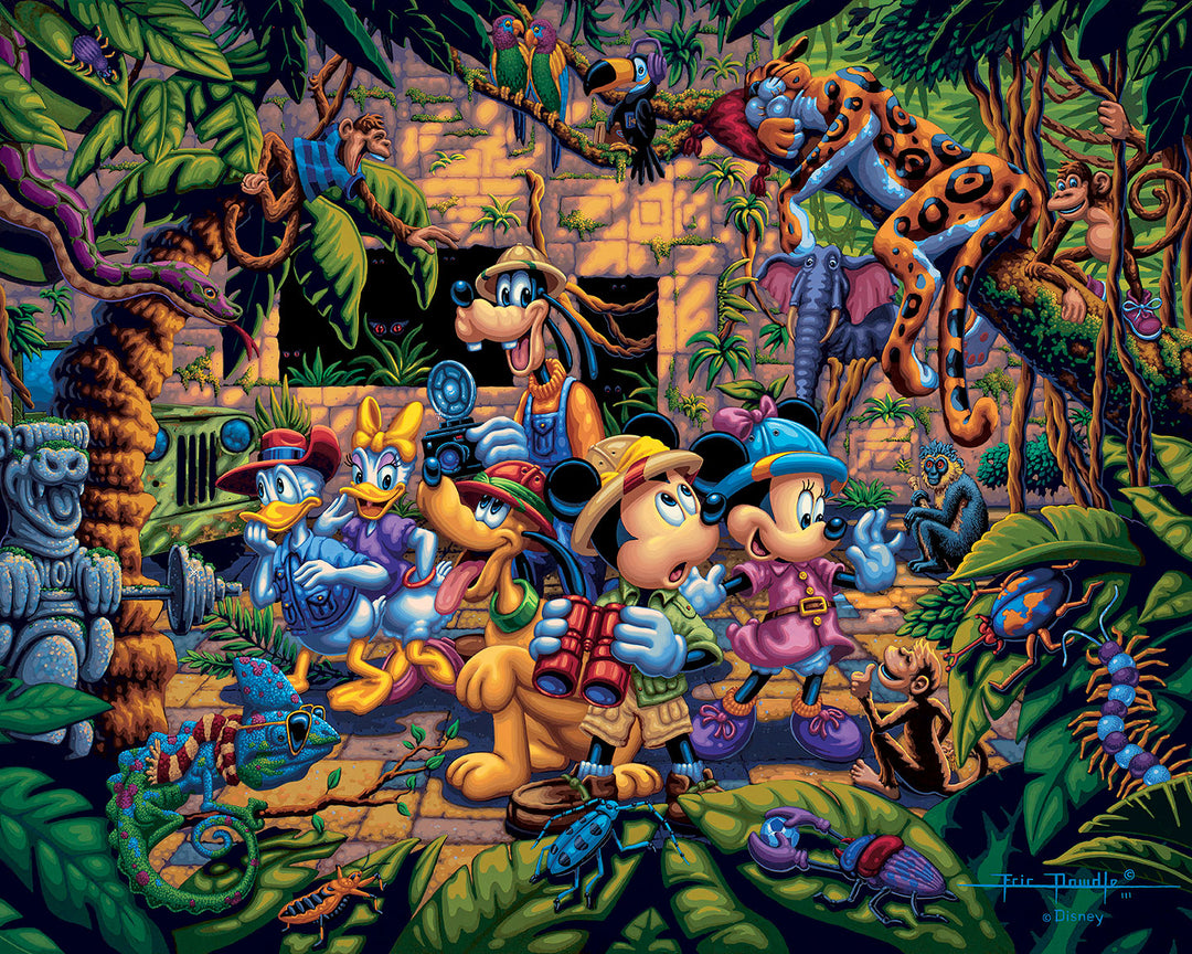 Mickey and Friends Exploring the Jungle Art Print