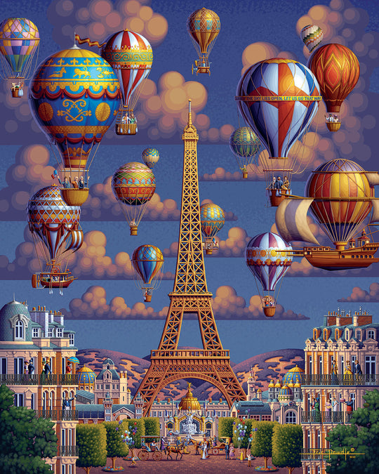 Balloons Over Paris - Canvas Gallery Wrap