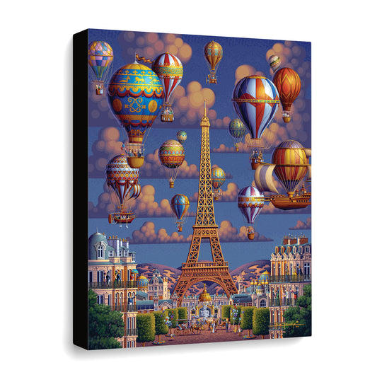 Balloons Over Paris - Canvas Gallery Wrap