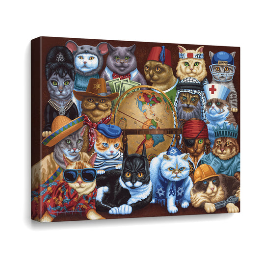 Cats Around the World Canvas Gallery Wrap