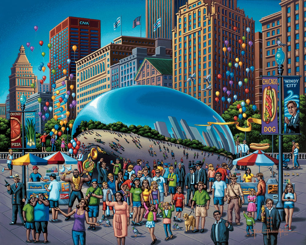 Chicago Bean Canvas Gallery Wrap
