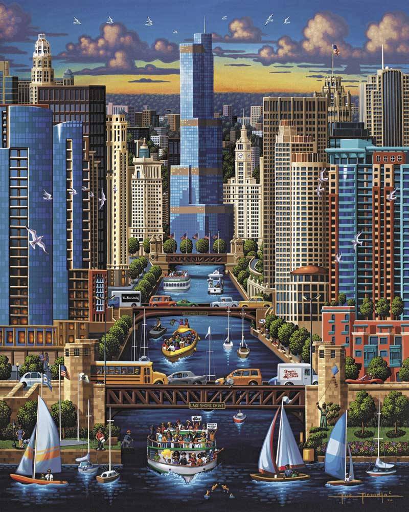 Chicago River Canvas Gallery Wrap