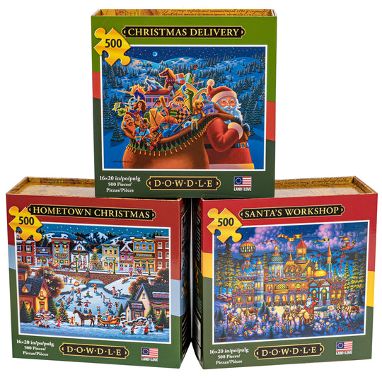 Christmas Time - 500 Piece - 3 Puzzle Bundle