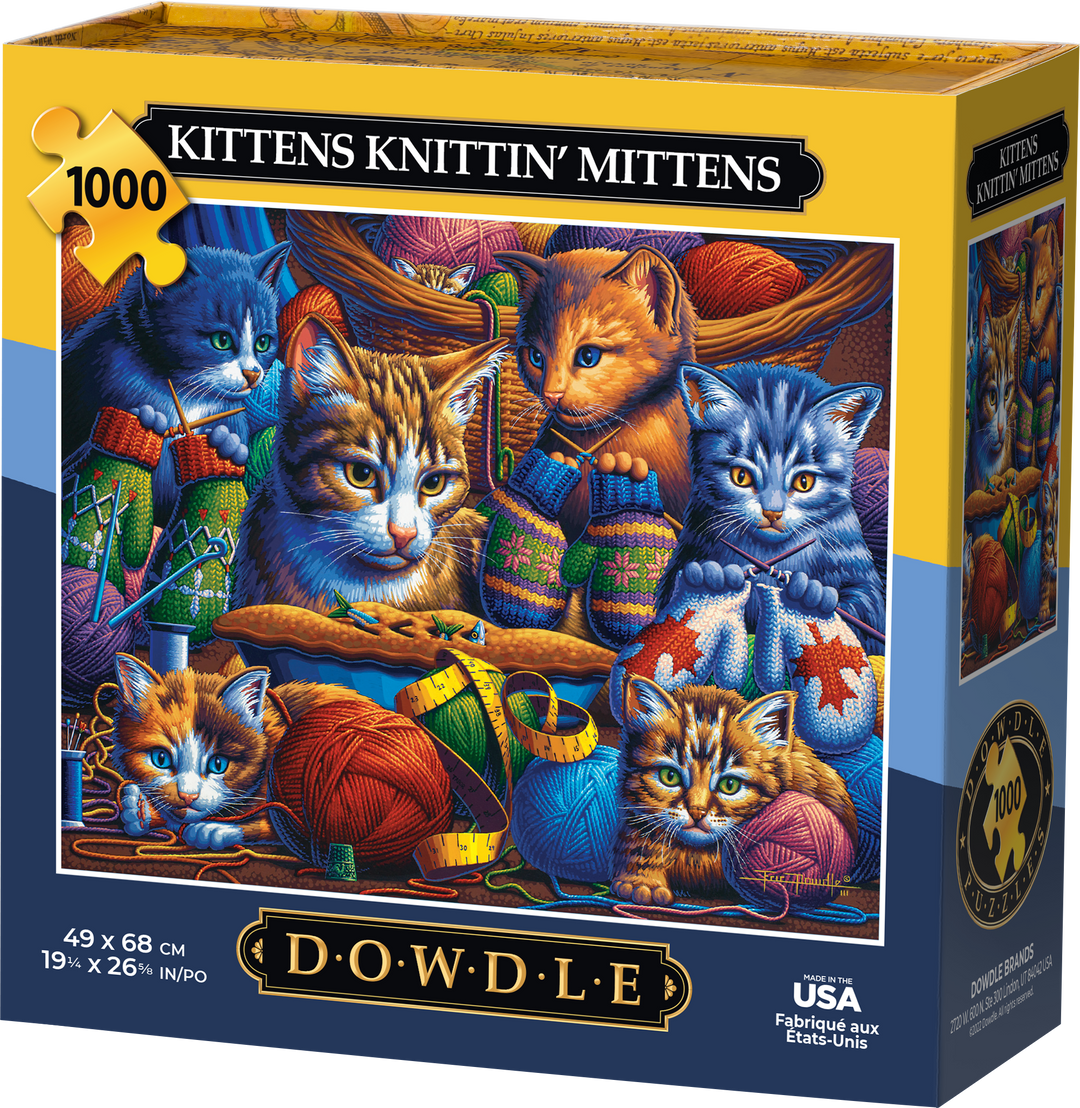 Kittens Knittin' Mittens - 1000 Piece