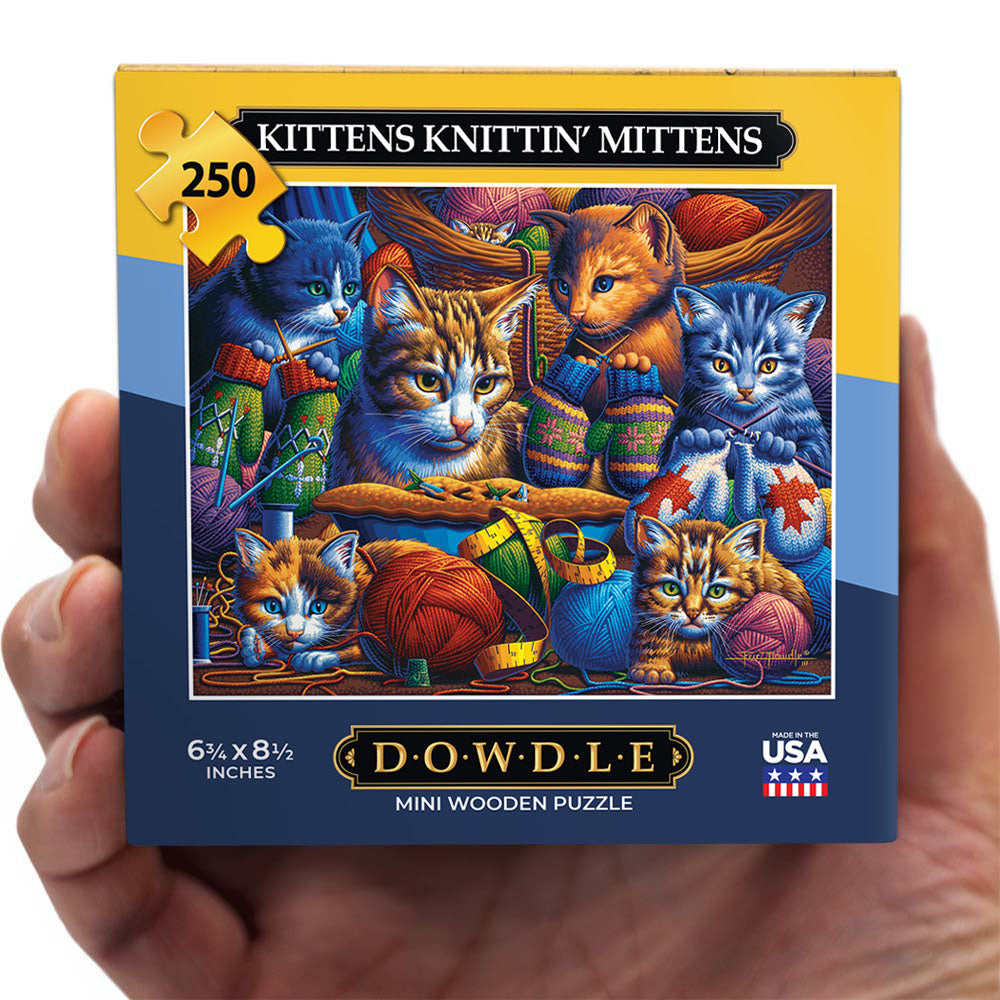 Kittens Knittin' Mittens - Mini Puzzle - 250 Piece