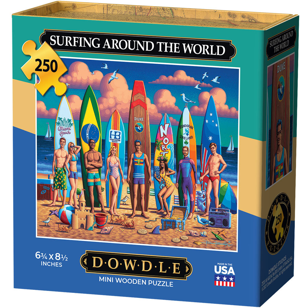 Surfing Around the World - Mini Puzzle - 250 Piece