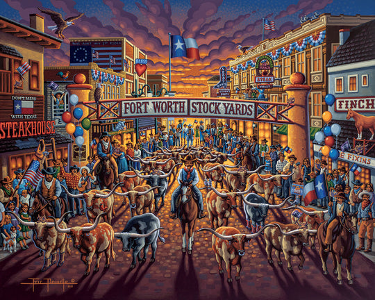 Fort Worth Stockyards - Canvas Gallery Wrap