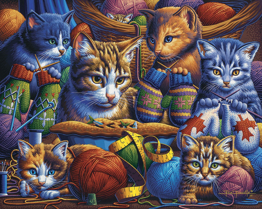 Kittens Knittin' Mittens - 1000 Piece