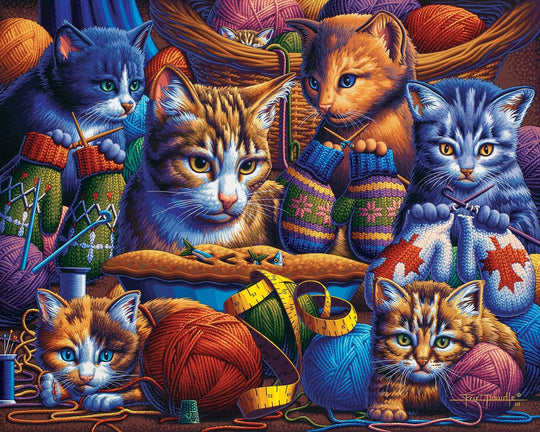 Kittens Knittin' Mittens - Wooden Puzzle