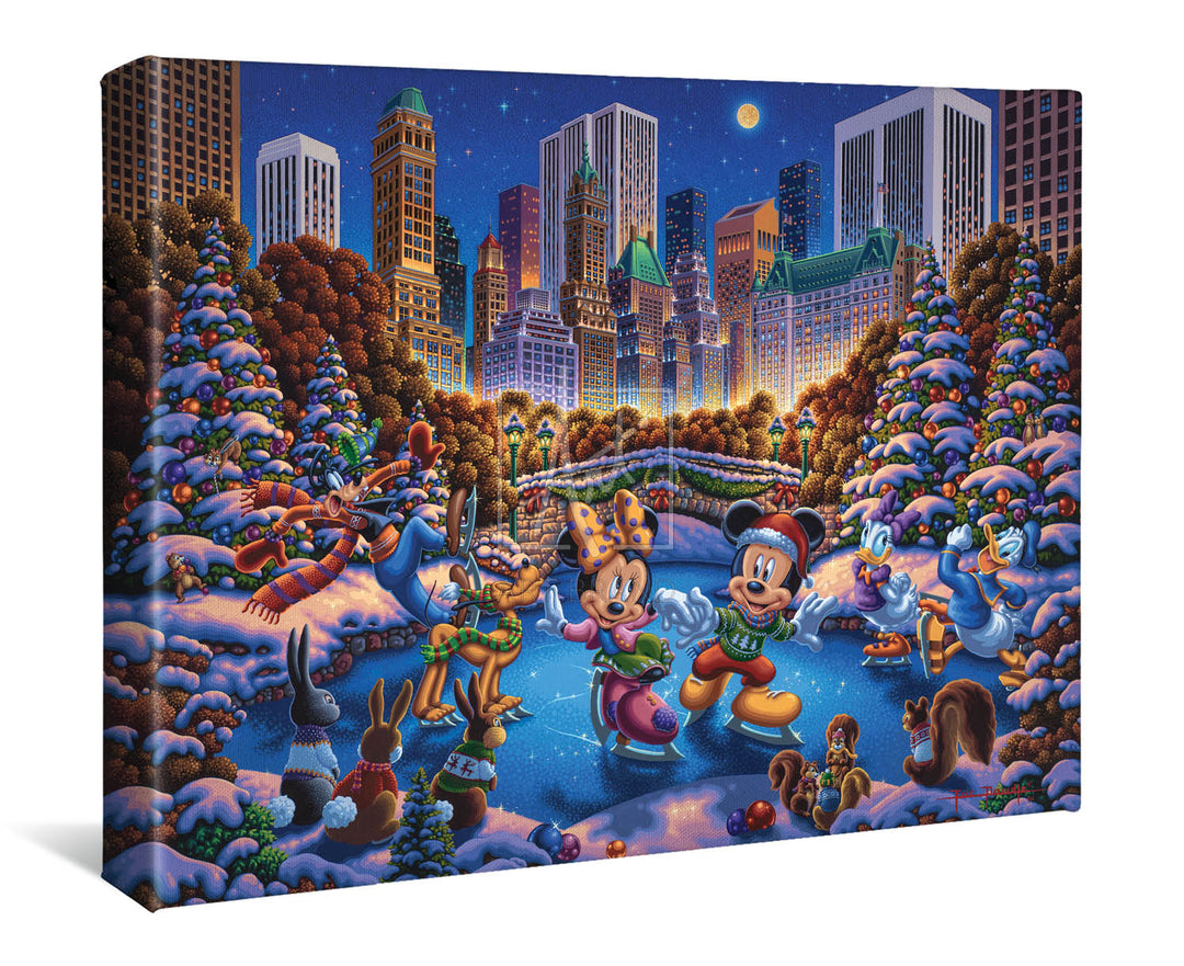 Mickey and Friends Skating in Central Park Gallery Wrap Canvas