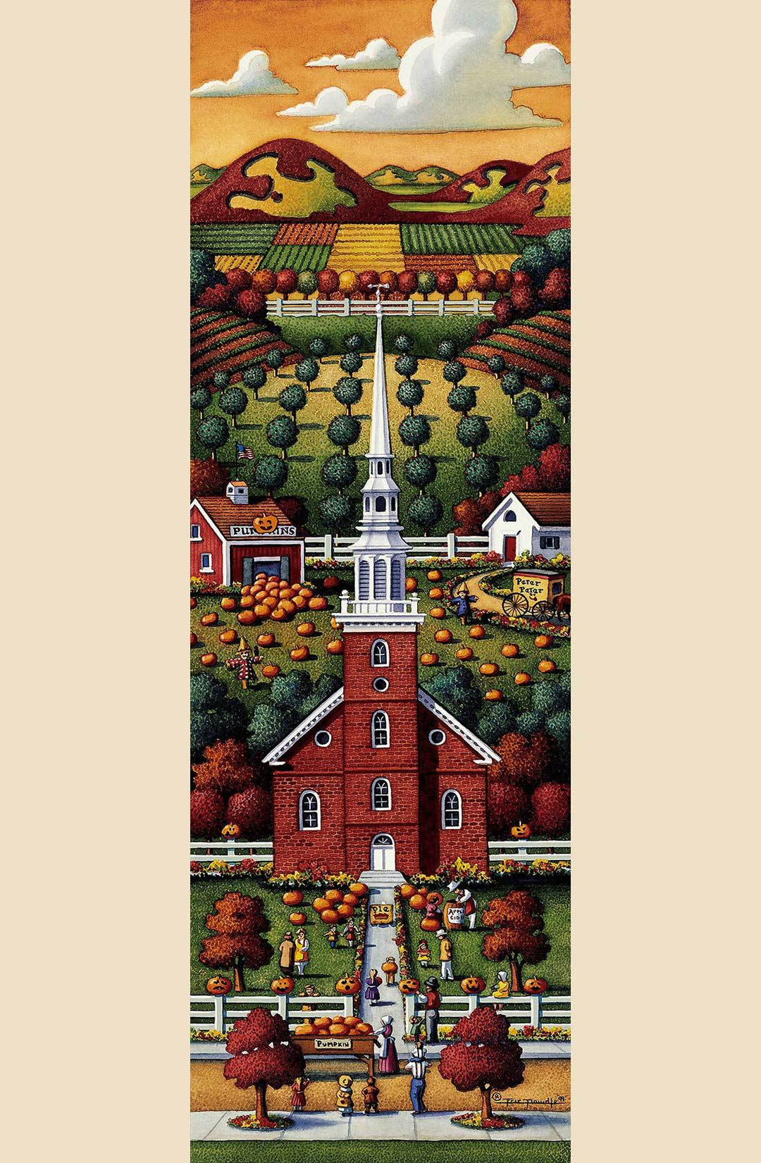 New England Church Fall Fine Art