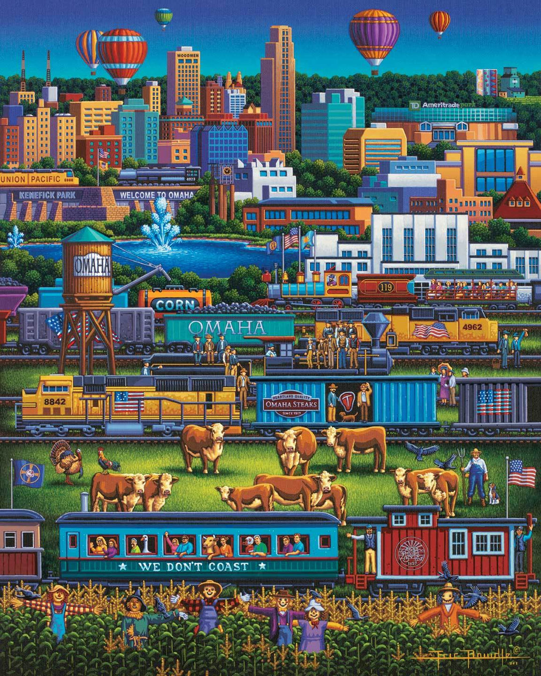Omaha Trains Canvas Gallery Wrap