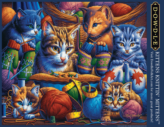 Kittens Knittin' Mittens - 100 Piece