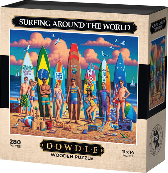 Surfing Around the World - Wooden Puzzle