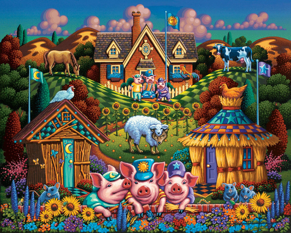 Three Little Pigs Canvas Gallery Wrap