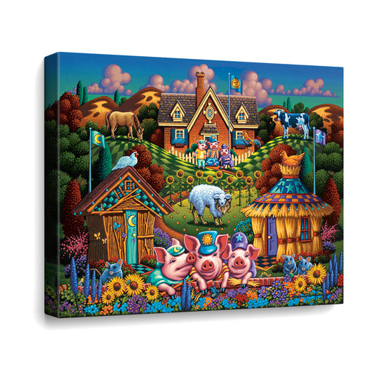 Three Little Pigs Canvas Gallery Wrap