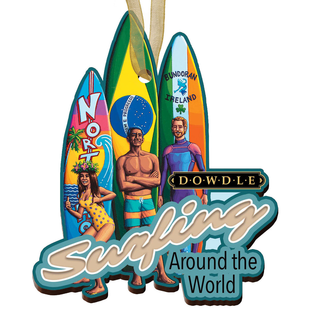 DOWDLE - Surfing Around the World - Ornament